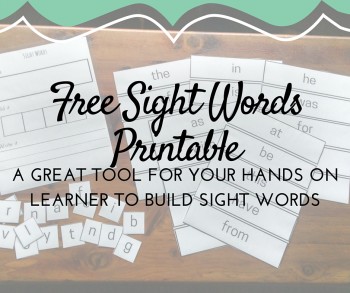 FREE Sight Words Printable Cards