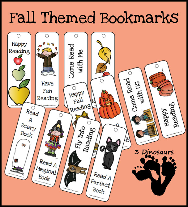 FREE Fall Themed Bookmarks