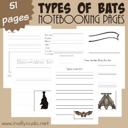 FREE Bats Notebooking Pages