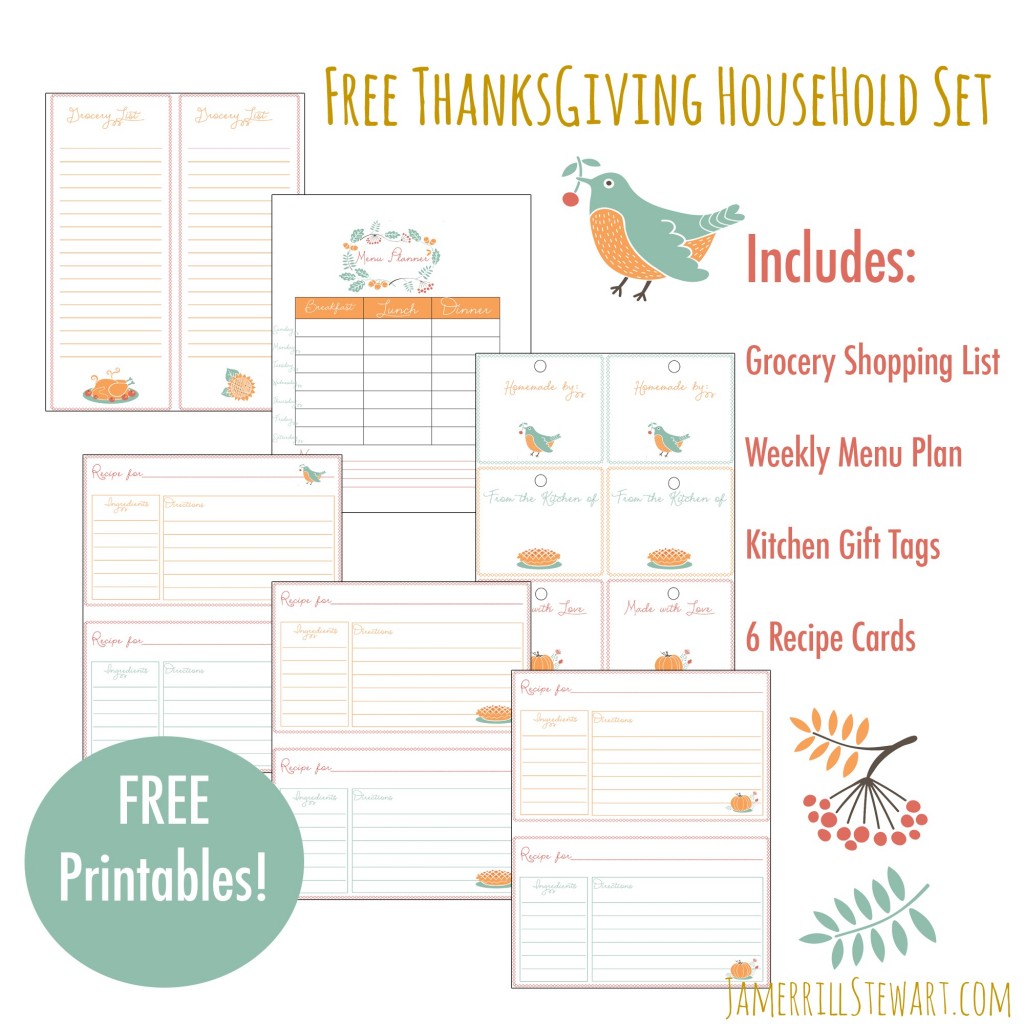 Free Thanksgiving Household Printables