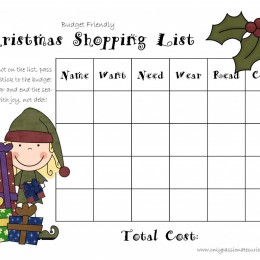 FREE Christmas SHopping list