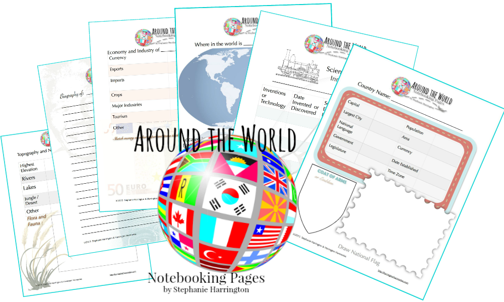 FREE Around the World Notebook Pages