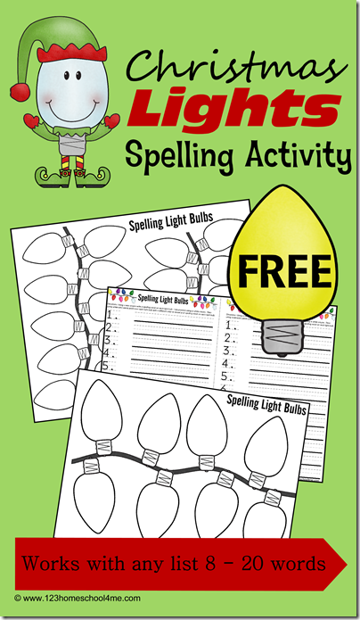 FREE Christmas Spelling Pages