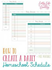 FREE Homeschool Daily Plan Scheduling Printables