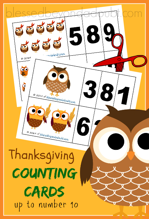 FREE Thanksgiving Counting pack