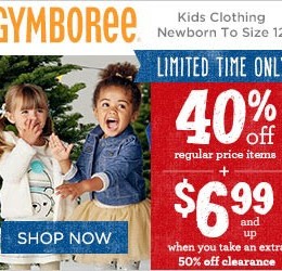 Gymboree Sale: 40% Off All Regular Priced Items