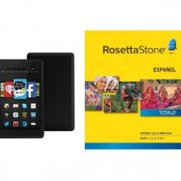 Rosetta Stone Level 1-5 Language Set + Kindle Fire HD 6 Only $199 - Today Only!