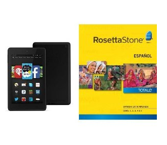 Rosetta Stone Level 1-5 Language Set + Kindle Fire HD 6 Only $199 - Today Only!