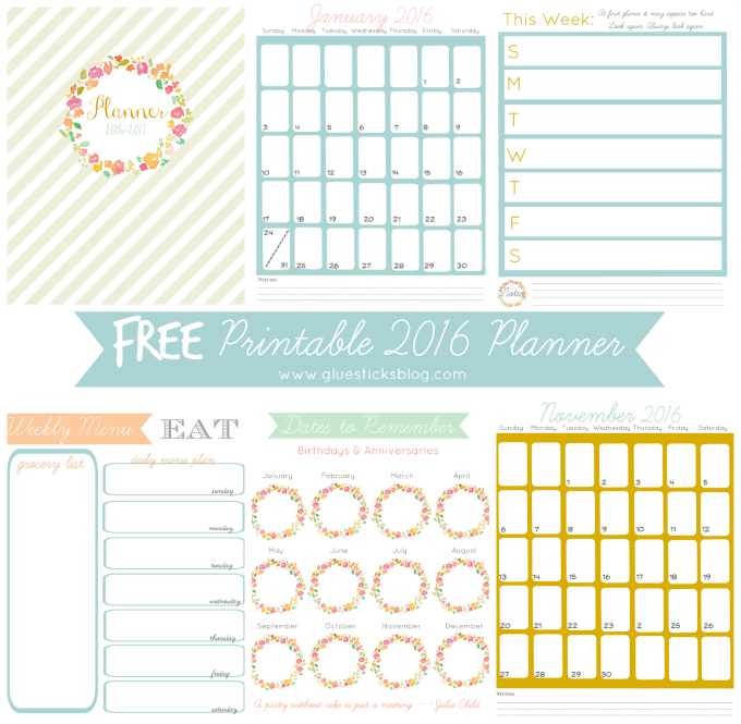 Free Printable 2016 Planner