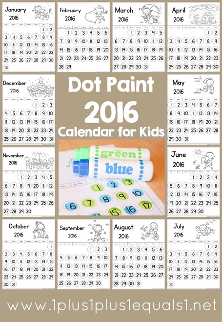 Dot Fun Calendar for Kids