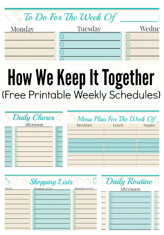 Free Printable Weekly Schedules