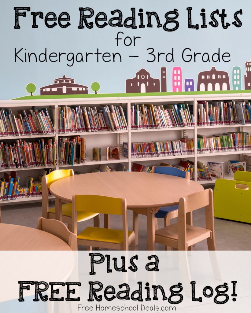 Free Reading Lists for Kindergarten - 3rd Grade plus a free reading log!