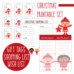 Free Christmas Printable Set: Gift Tags, Wish Lists, and Shopping Lists