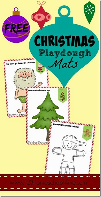 FREE Christmas Play Dough Mats