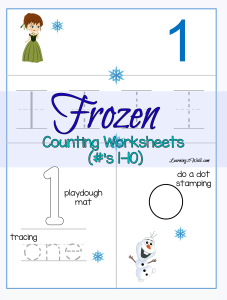 FREE Frozen Counting Worksheets