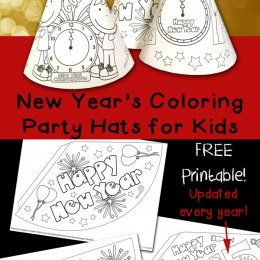 FREE New Years Coloring Hats