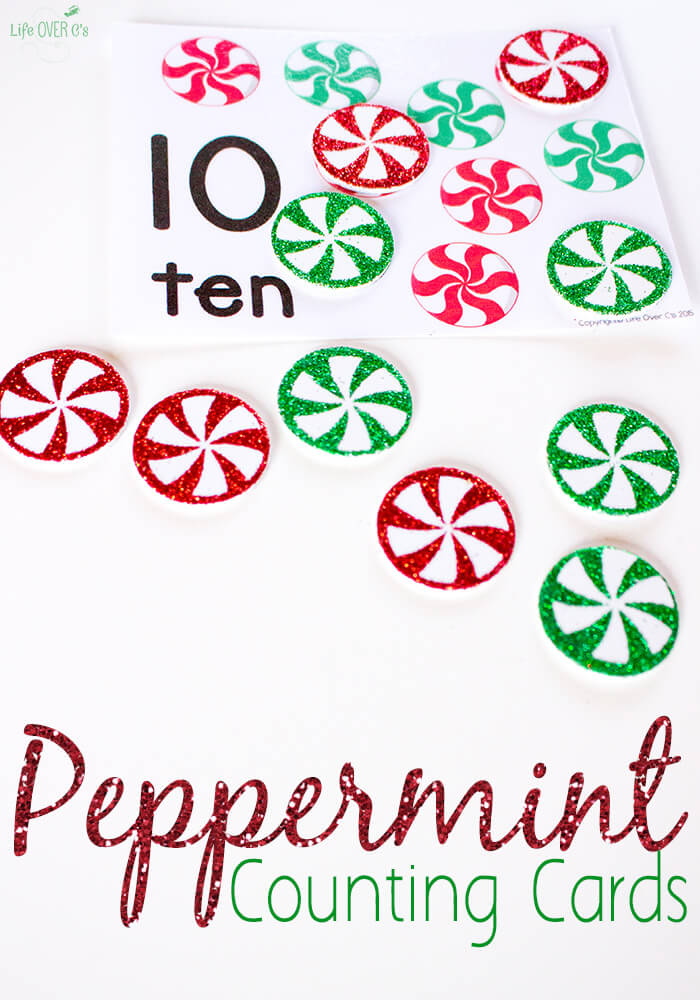 FREE Peppermint Counting Cards