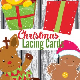 FREE Christmas Lacing Cards