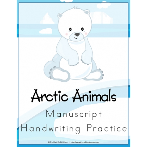 Free Arctic Animals Handwriting Worksheets