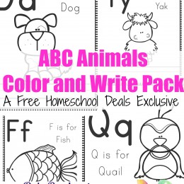 FREE ABC ANIMALS COLOR AND WRITE PACK (Instant Download)