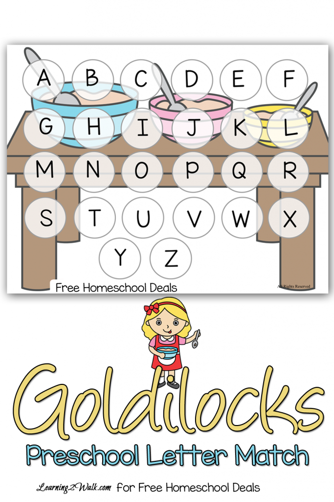 Golilocks-and-the-3-bears-preschool-letter-worksheets--case-match-pin