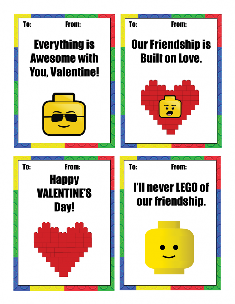 Free Printable LEGO Valentines