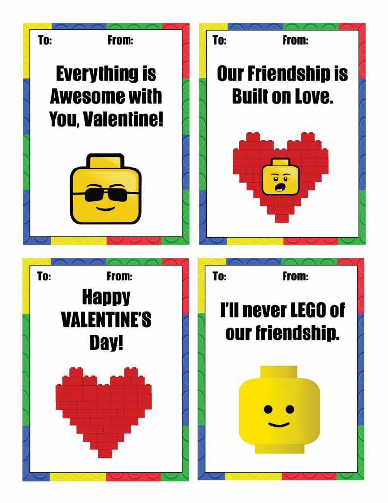 Free Printable LEGO Valentines instant Download Free Homeschool Deals