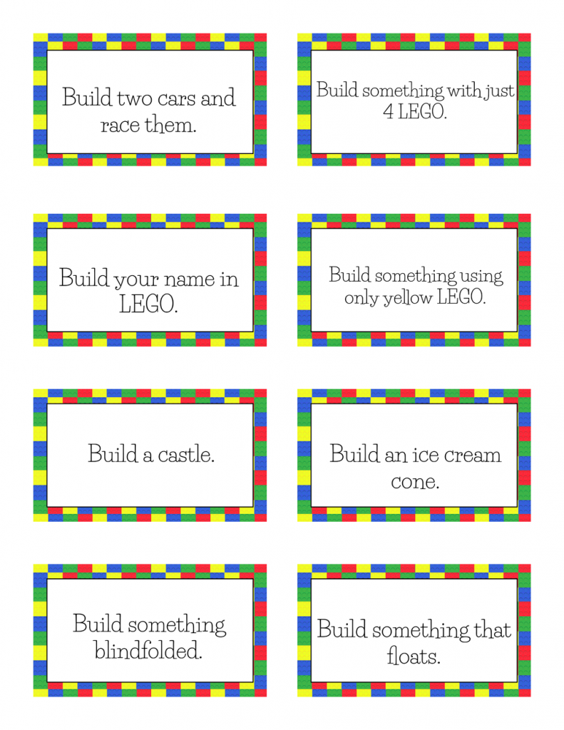 Free Printable LEGO Challenge Cards