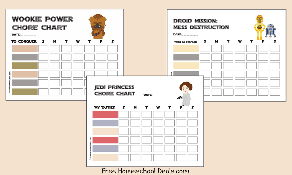 Star Wars Chore Charts