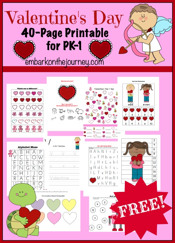 FREE PreK Valentines Pack