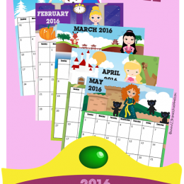 FREE Princess inspired Calendars