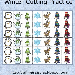 FREE WInter Cutting Practice Pages