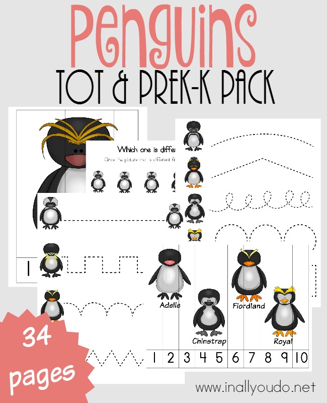 FREE Penguins PreK and Tot pack