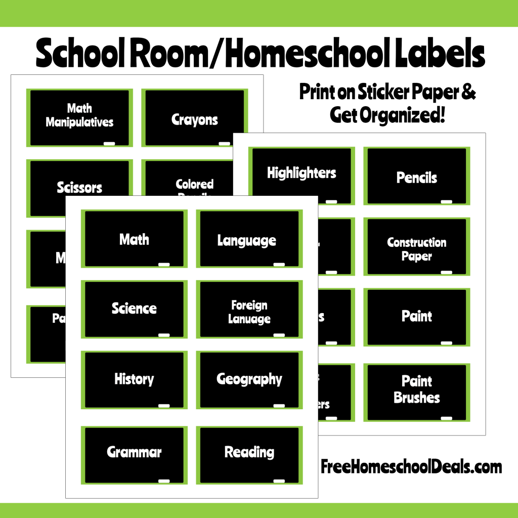 Chalkboard Style School Labels