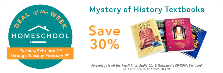 30% Off Mystery of History Textbooks