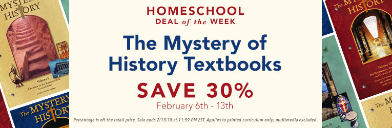 30% Off Mystery of History Textbooks