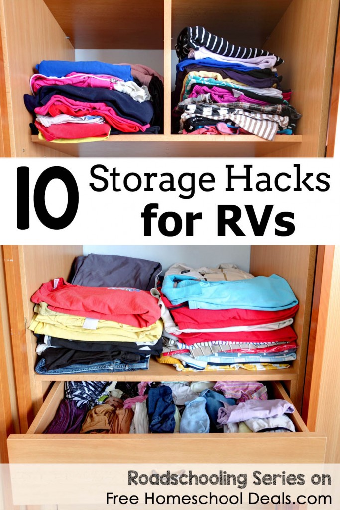 10 Storage Hacks for RVs - Roadschooling series at Free Homeschool Deals!