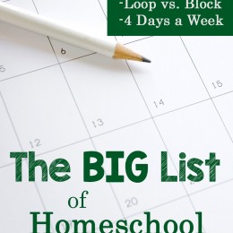 The BIG List of Homeschool Schedule Ideas!