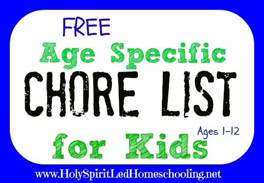 Free Chore List for Kids