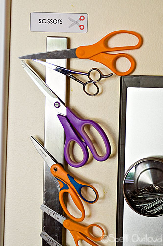 Organize Homeschool Room Scissors