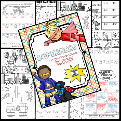 Super Hero Multiplication and Division FREEBIE - 20 Pages!