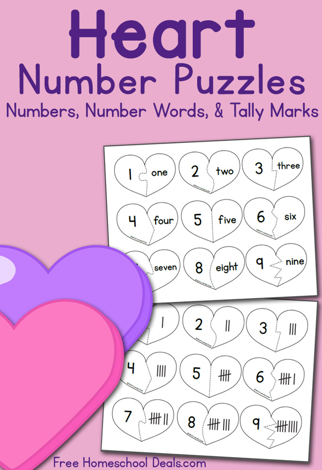 Valentine Number Puzzle Cards FHD Jan 2016