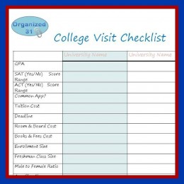 FREE College Visit Check List