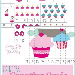 FREE Princess Counting Cards and Puzzles