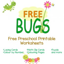 FREE Preschool Bug Themed Worksheets