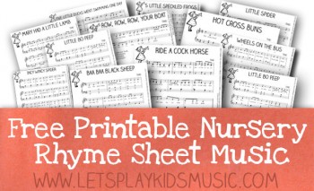 FREE Nursery Rhyme Music Printables Preschoolers