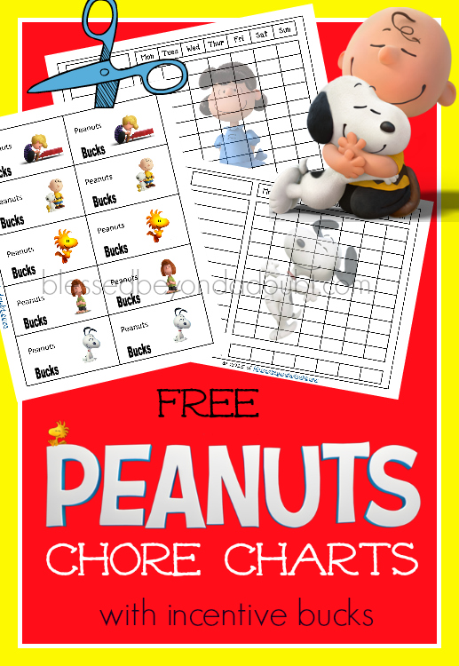 FREE Peanuts Chore Chart