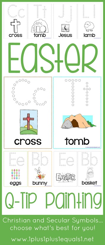 Easter Q-Tip Painting Printables {free}