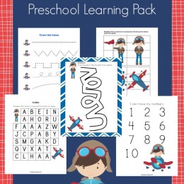FREE Preschool Airplane Learning Pack