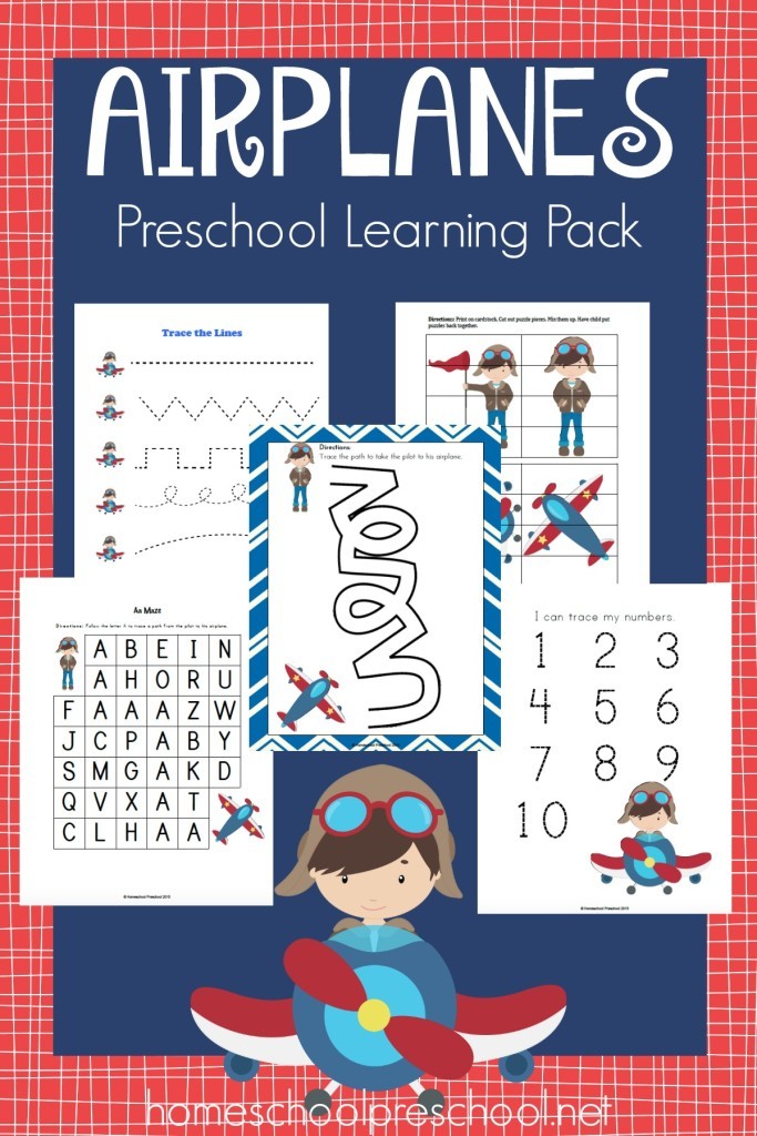 FREE Preschool Airplane Learning Pack